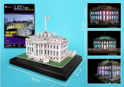 LED Light Up Version!: White House - 56pc 3D Jigsaw Puzzle by Daron