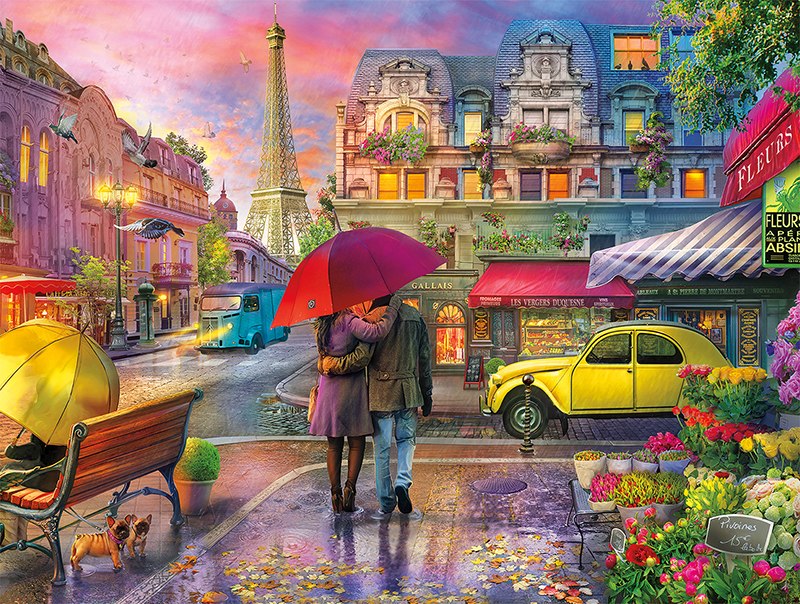 Cities In Color: Raining in Paris - 750pc Jigsaw Puzzle by Buffalo Games  			  					NEW