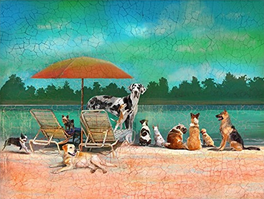 Dog Day at the Beach - 500pc Jigsaw Puzzle by Wellspring  			  					NEW