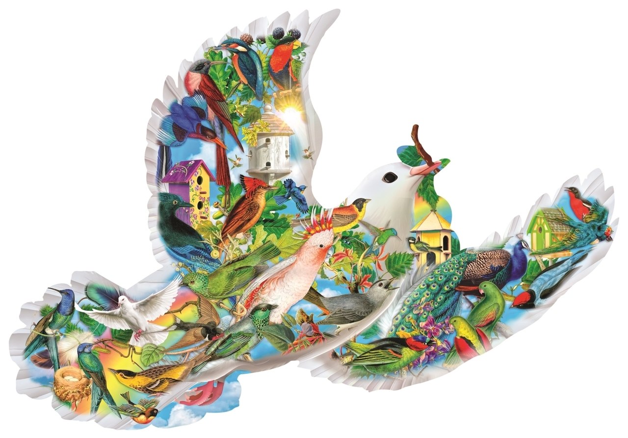 Feathered Friends - 1000pc Shape Jigsaw Puzzle by SunsOut  			  					NEW