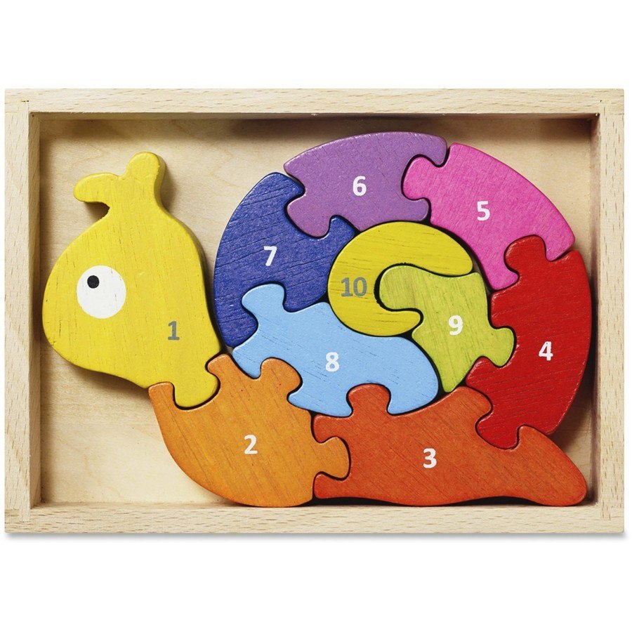 Number Snail - EcoFriendly Wooden Puzzle  by BeginAgain   			  					NEW
