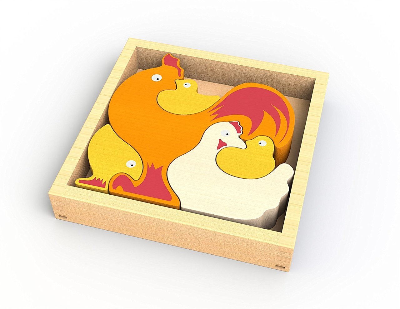 Chicken Family - EcoFriendly Wooden Puzzle by BeginAgain   			  					NEW - image 2