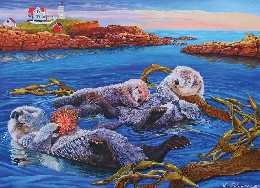 Sea Otter Family - 350pc Family Jigsaw Puzzle by Cobble Hill  			  					NEW