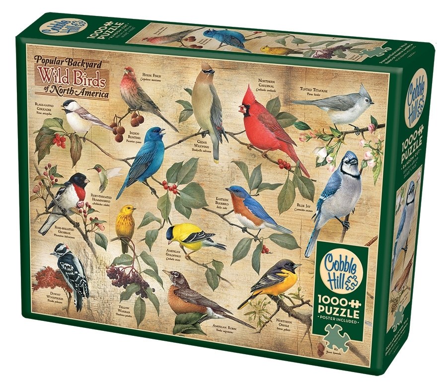 Popular Backyard Wild Birds of North America - 1000pc Jigsaw Puzzle by Cobble Hill  			  					NEW - image 1