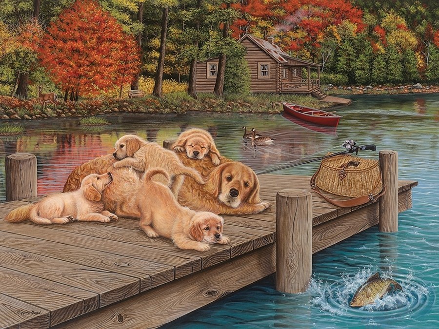 Lazy Day on the Dock - 275pc Easy Handling Puzzle by Cobble Hill  			  					NEW