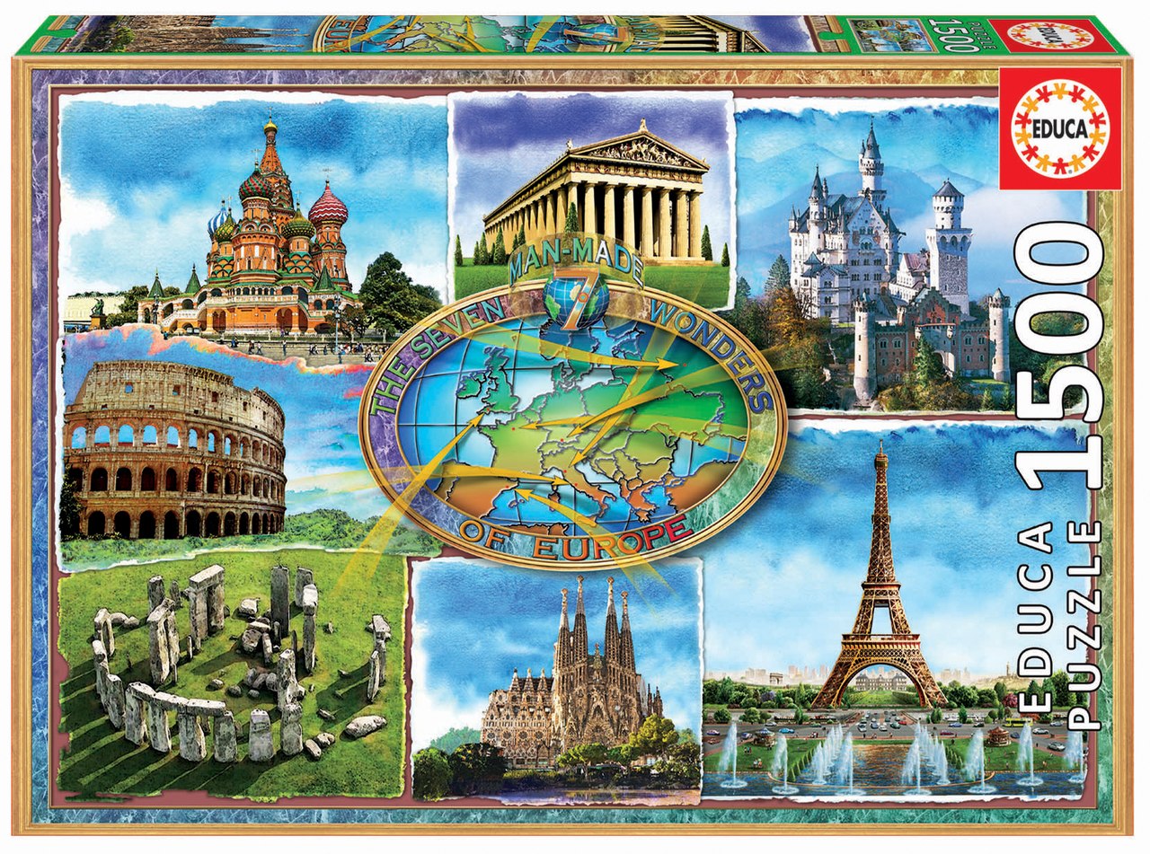 Seven Wonders of Europe - 1500pc Jigsaw Puzzle by Educa  			  					NEW - image 1