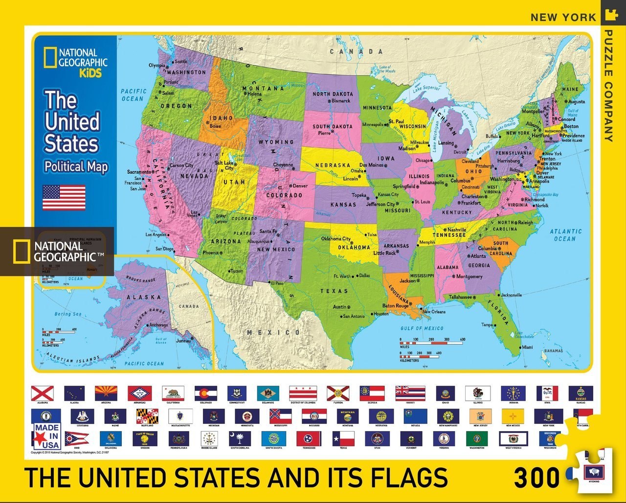 The USA Kids Map - 300pc Jigsaw Puzzle by New York Puzzle Company  			  					NEW - image 1