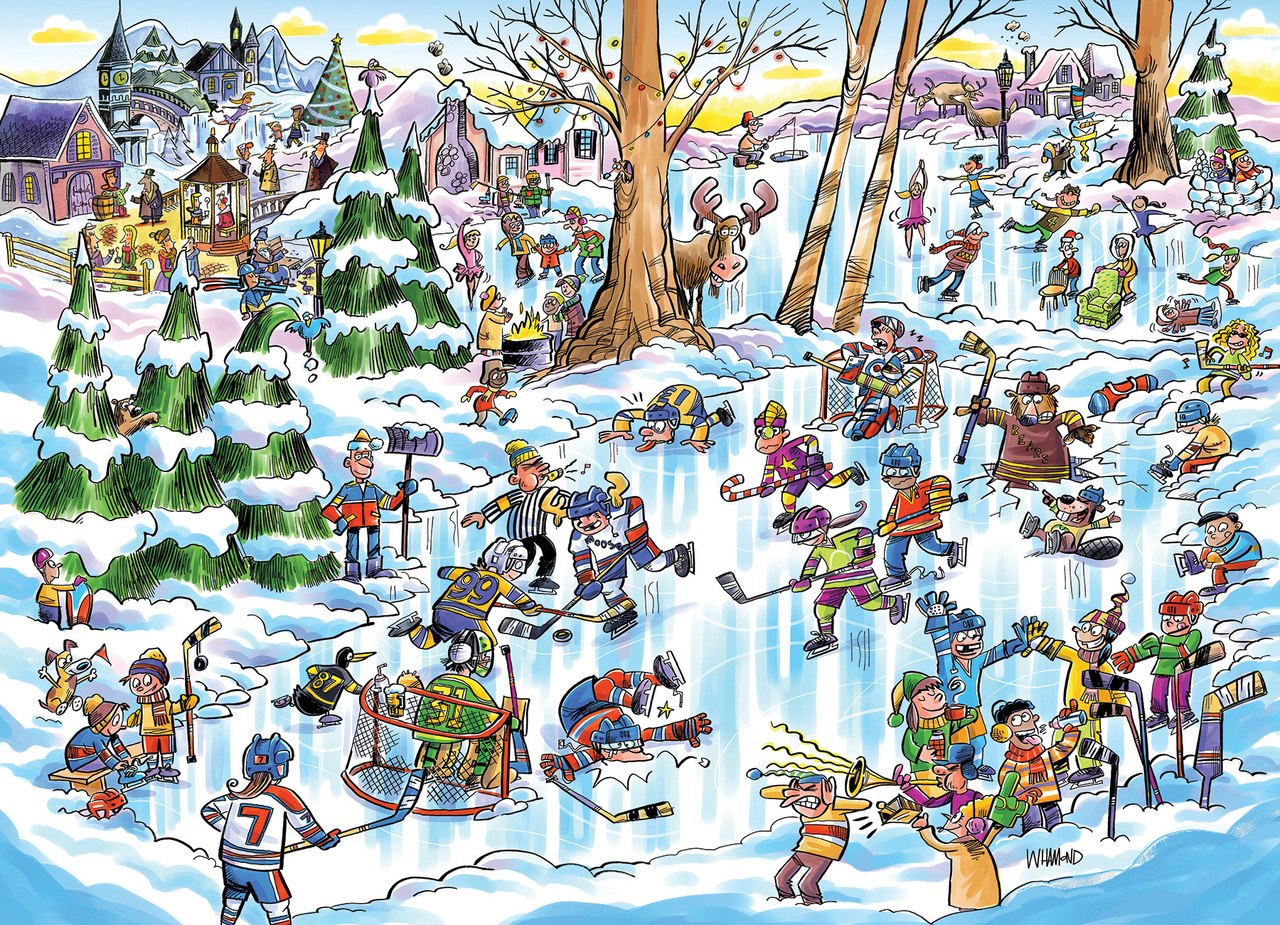 DoodleTown: Hockey Town - 1000pc Jigsaw Puzzle by Cobble Hill  			  					NEW