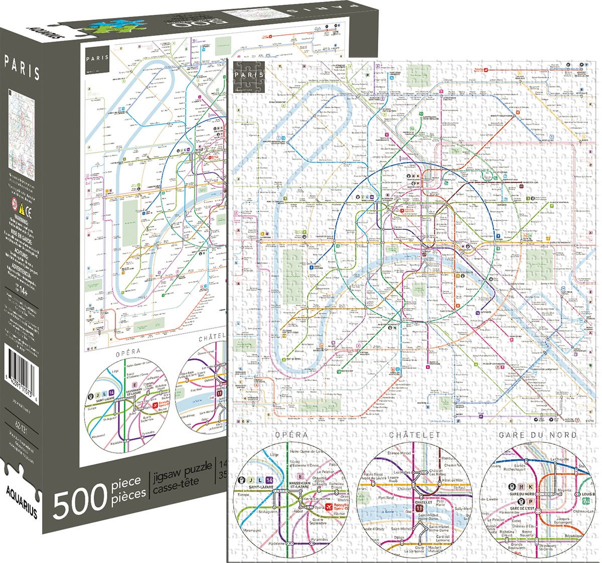 Paris Metro - 500pc Jigsaw Puzzle by Aquarius  			  					NEW
