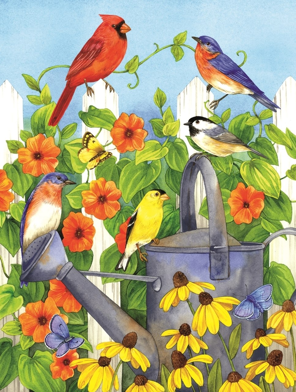 Picket Fence Perchers - 500pc Jigsaw Puzzle By Sunsout  			  					NEW