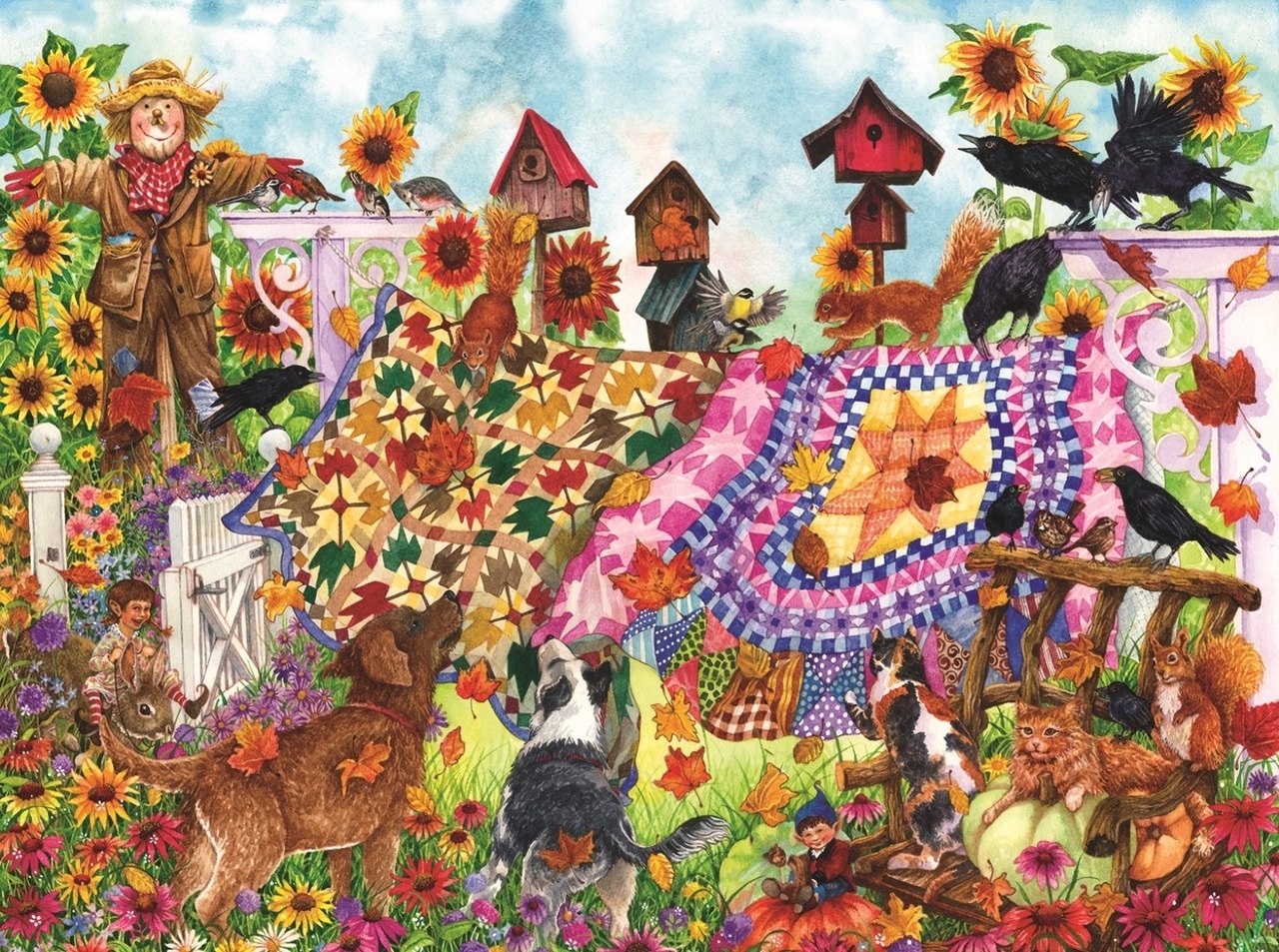 Autumn Garden Quilts - 1000pc Jigsaw Puzzle By Sunsout  			  					NEW