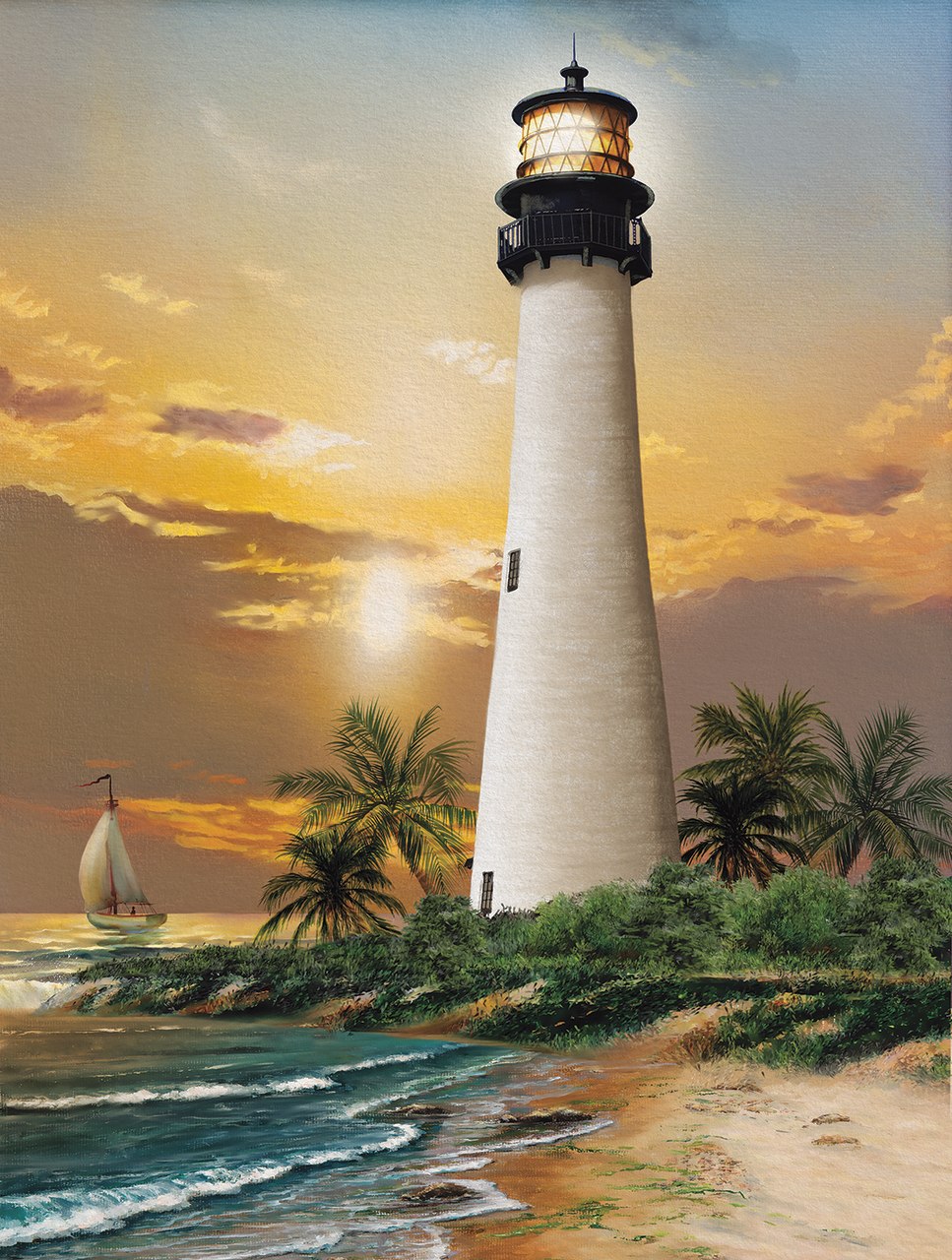 Cape Florida Lighthouse - 500pc Jigsaw Puzzle By Sunsout  			  					NEW