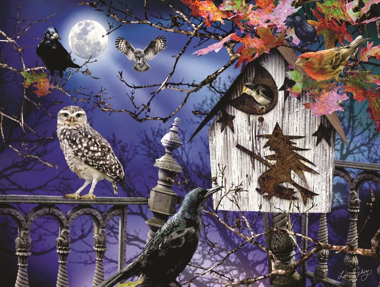 Halloween Birdhouse - 500pc Jigsaw Puzzle By Sunsout  			  					NEW