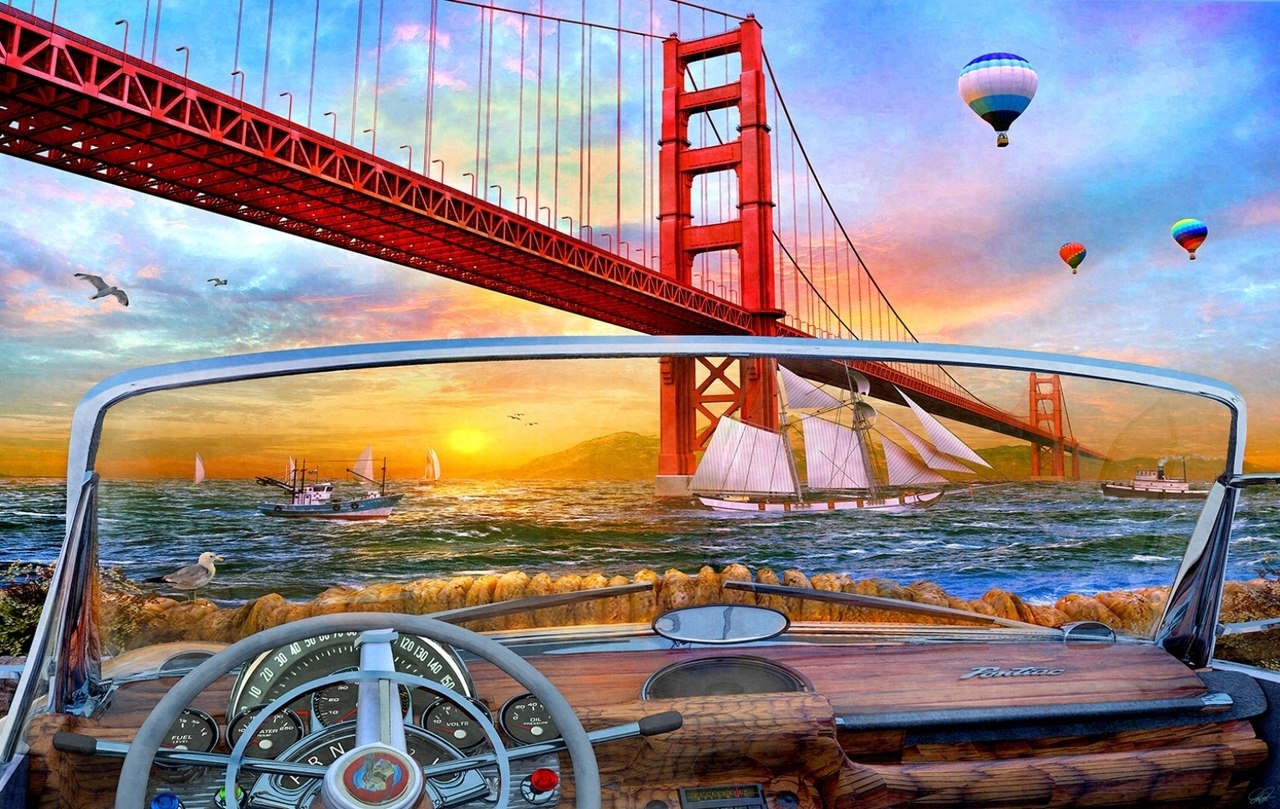 Golden Gate Adventure - 550pc Jigsaw Puzzle By Sunsout  			  					NEW