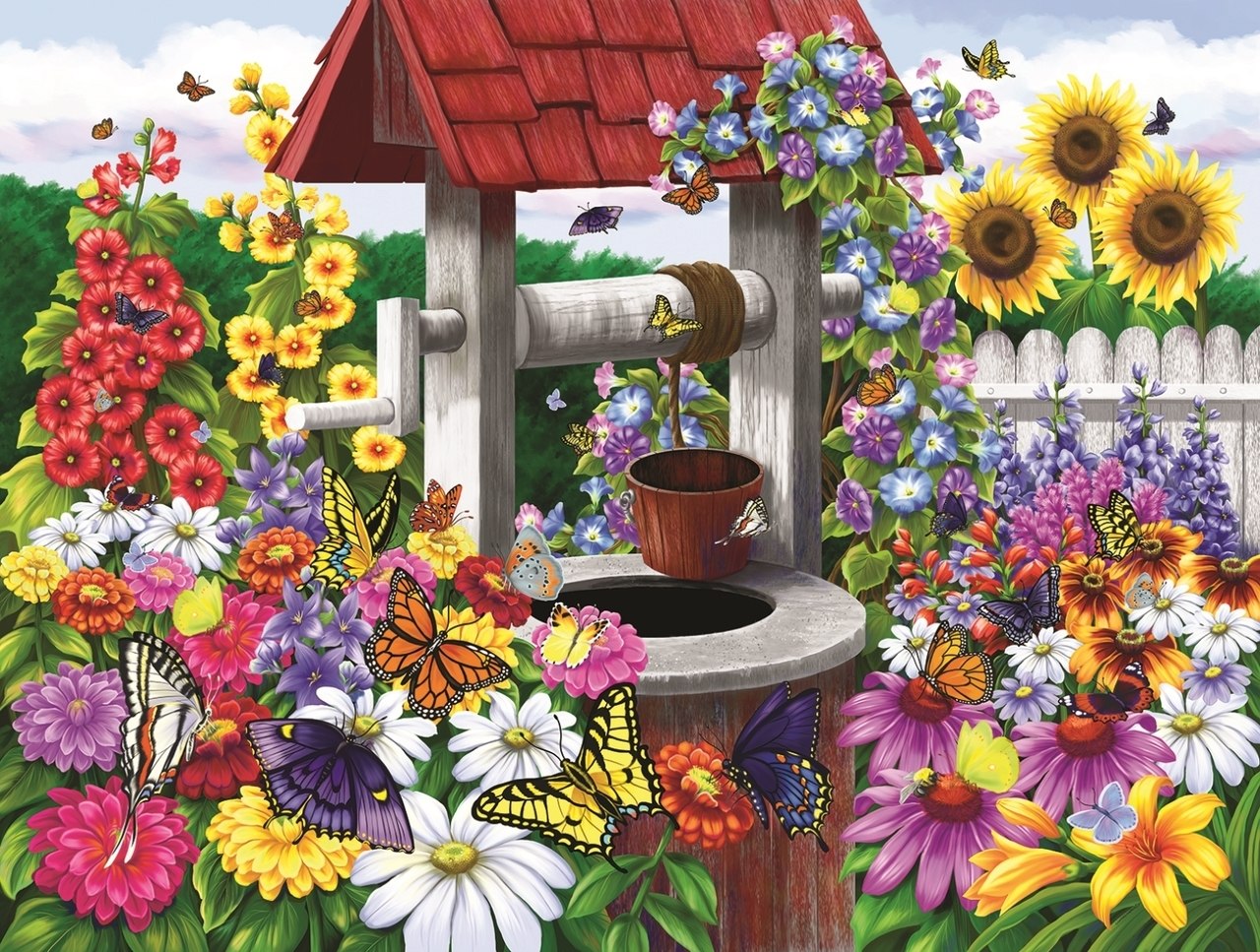 Wishing for Butterflies - 300pc Jigsaw Puzzle By Sunsout  			  					NEW