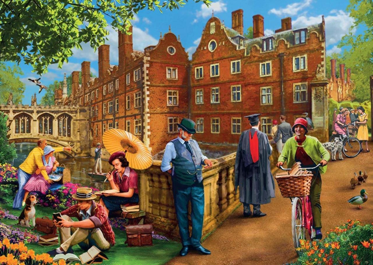 Afternoon in Cambridge - 1000pc Jigsaw Puzzle By Falcon  			  					NEW