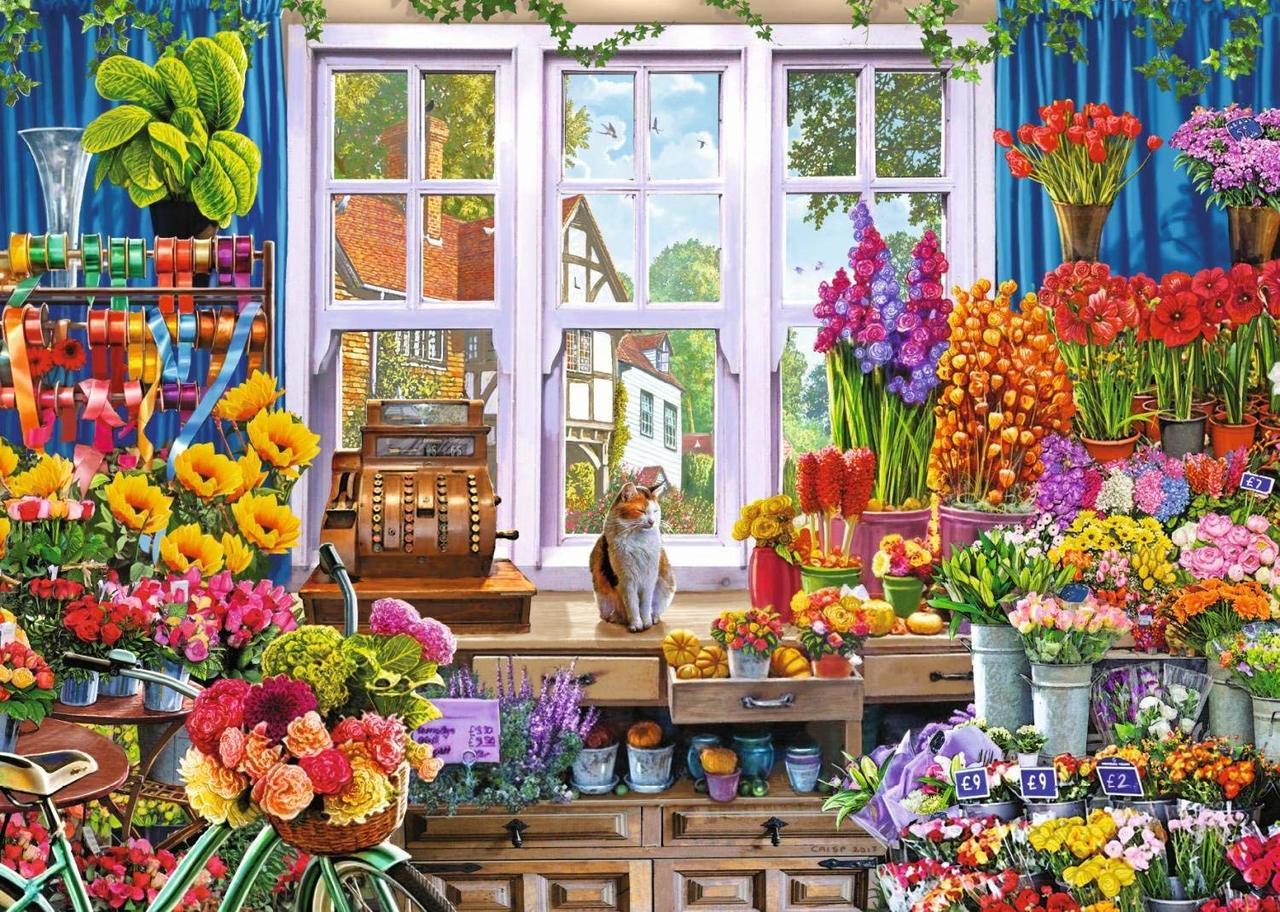 Flora's Flower Shoppe - 1000pc Jigsaw Puzzle By Falcon  			  					NEW
