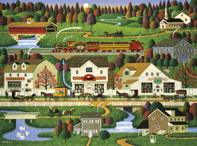 Charles Wysocki: Yankee Wink Hollow - 1000pc Jigsaw Puzzle by Buffalo Games  			  					NEW