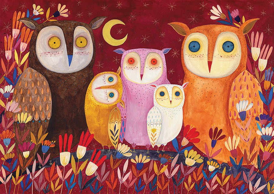 Andrea: Owls - 1000pc Jigsaw Puzzle By D-Toys  			  					NEW