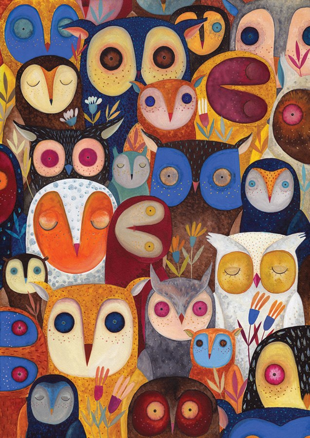 Andrea: Owl Collage - 1000pc Jigsaw Puzzle By D-Toys  			  					NEW