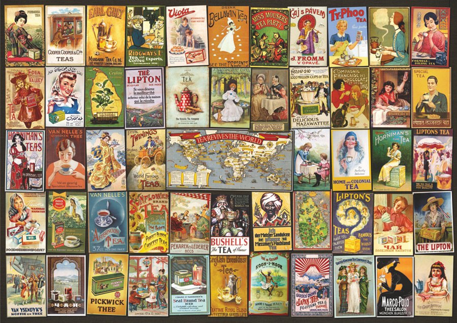 Tea Bag Collage - 1000pc Jigsaw Puzzle By D-Toys  			  					NEW