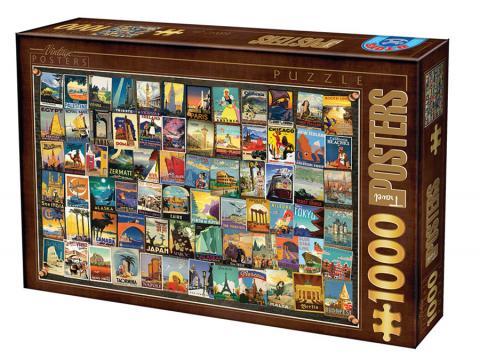 Travel Poster Collage - 1000pc Jigsaw Puzzle By D-Toys  			  					NEW - image 1
