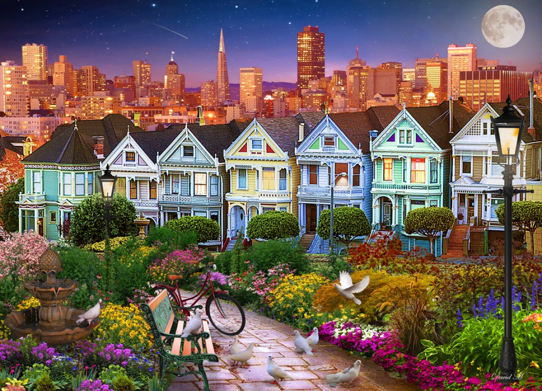 Painted Ladies of San Francisco - 1000pc Jigsaw Puzzle by Vermont Christmas Company  			  					NEW