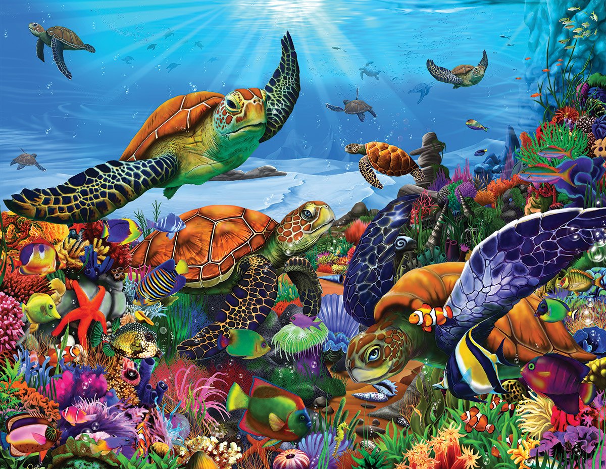 Amazing Sea Turtles - 300pc Jigsaw Puzzle by White Mountain  			  					NEW
