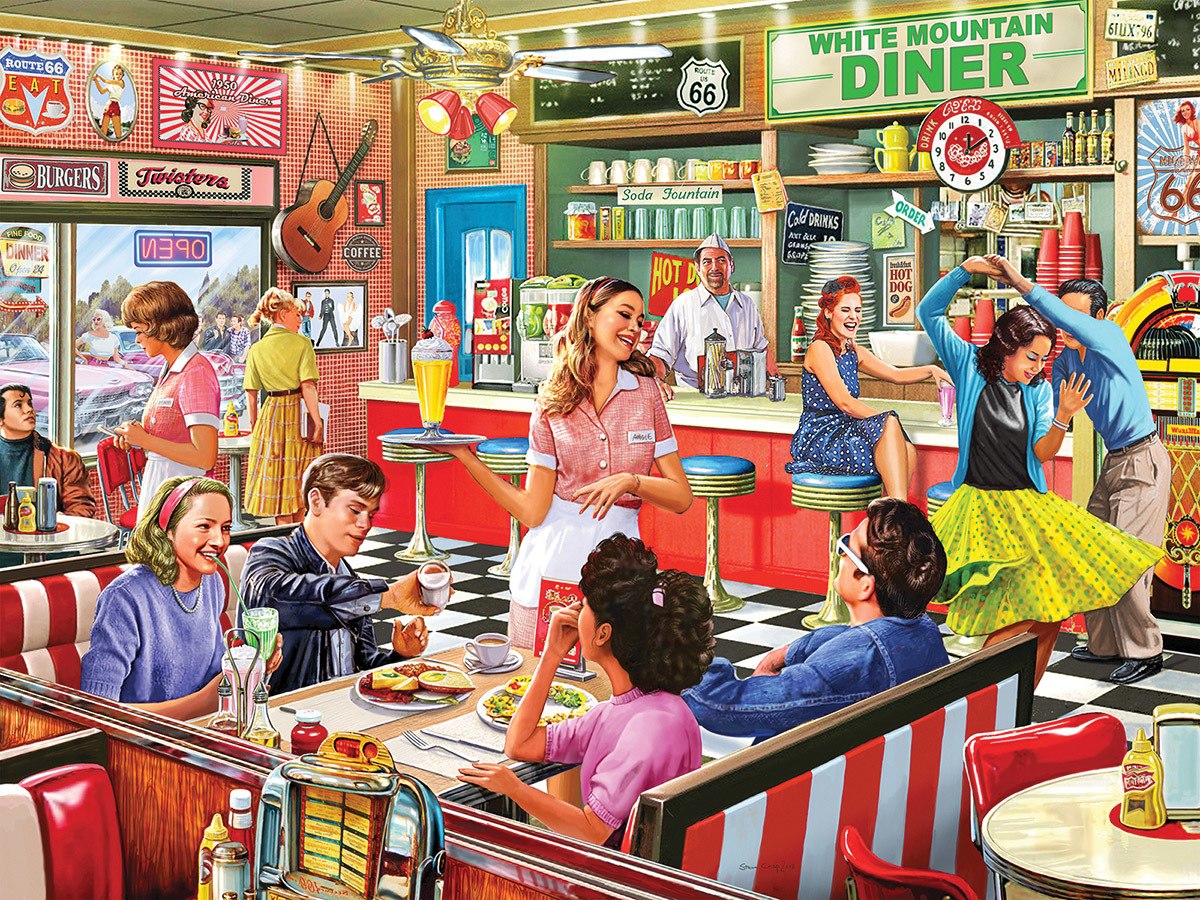 American Diner - 1000pc Jigsaw Puzzle by White Mountain  			  					NEW