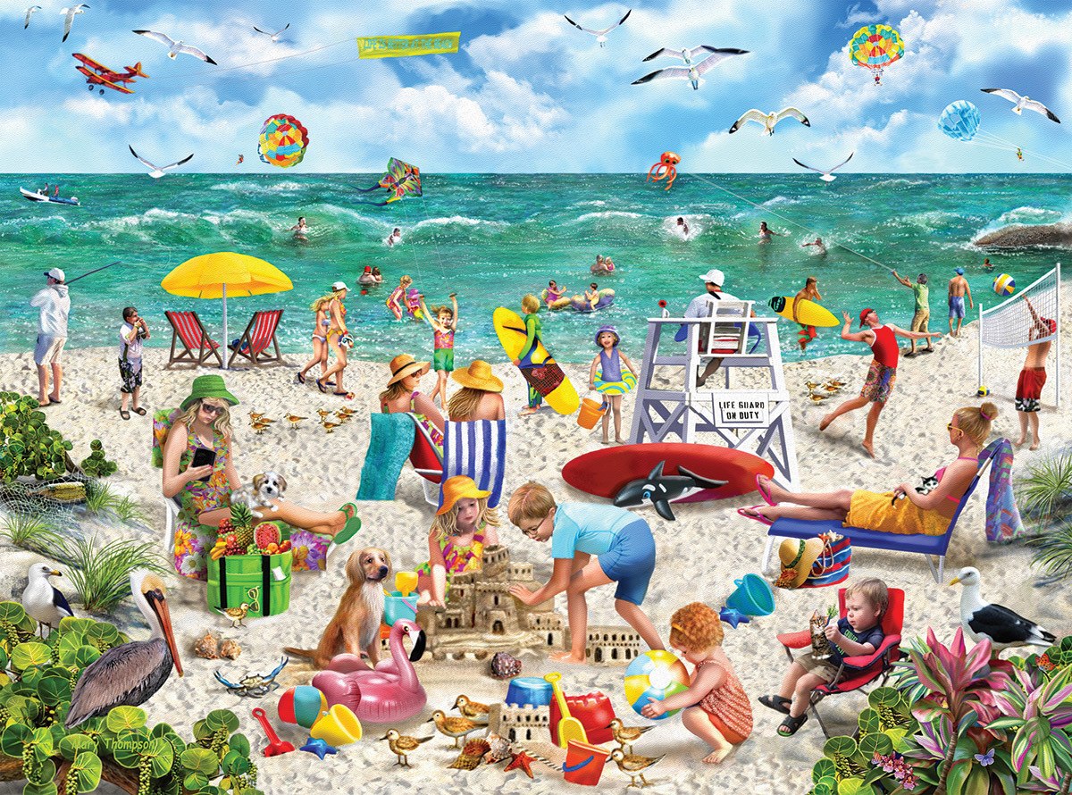 Beach Day - 1000pc Jigsaw Puzzle by White Mountain  			  					NEW
