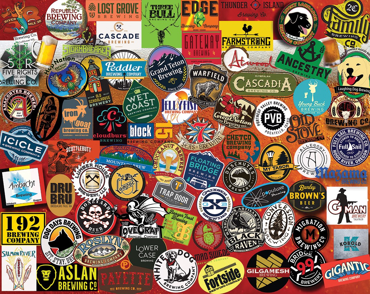 Pacific Northwest Beers - 1000pc Jigsaw Puzzle By White Mountain  			  					NEW