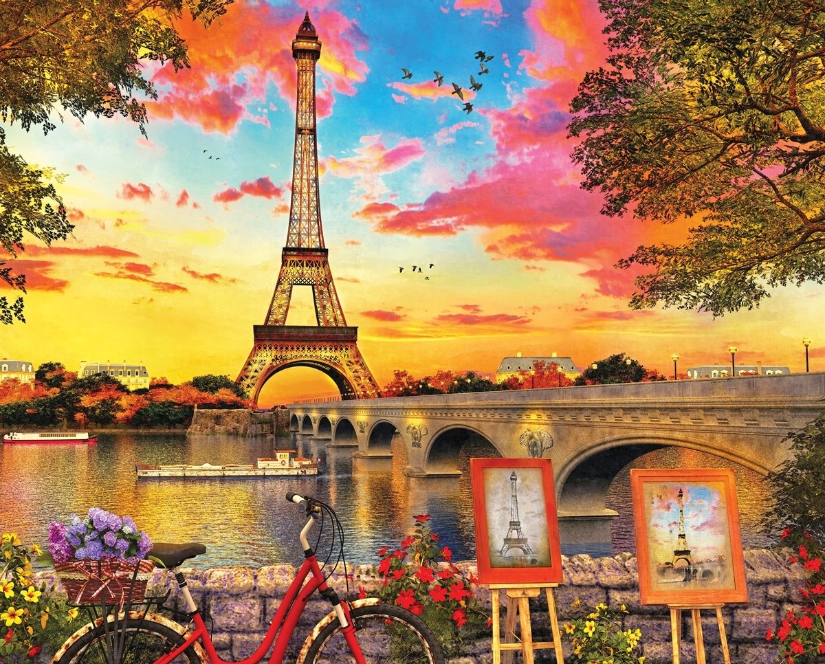 Paris Sunset - 1000pc Jigsaw Puzzle By Springbok  			  					NEW