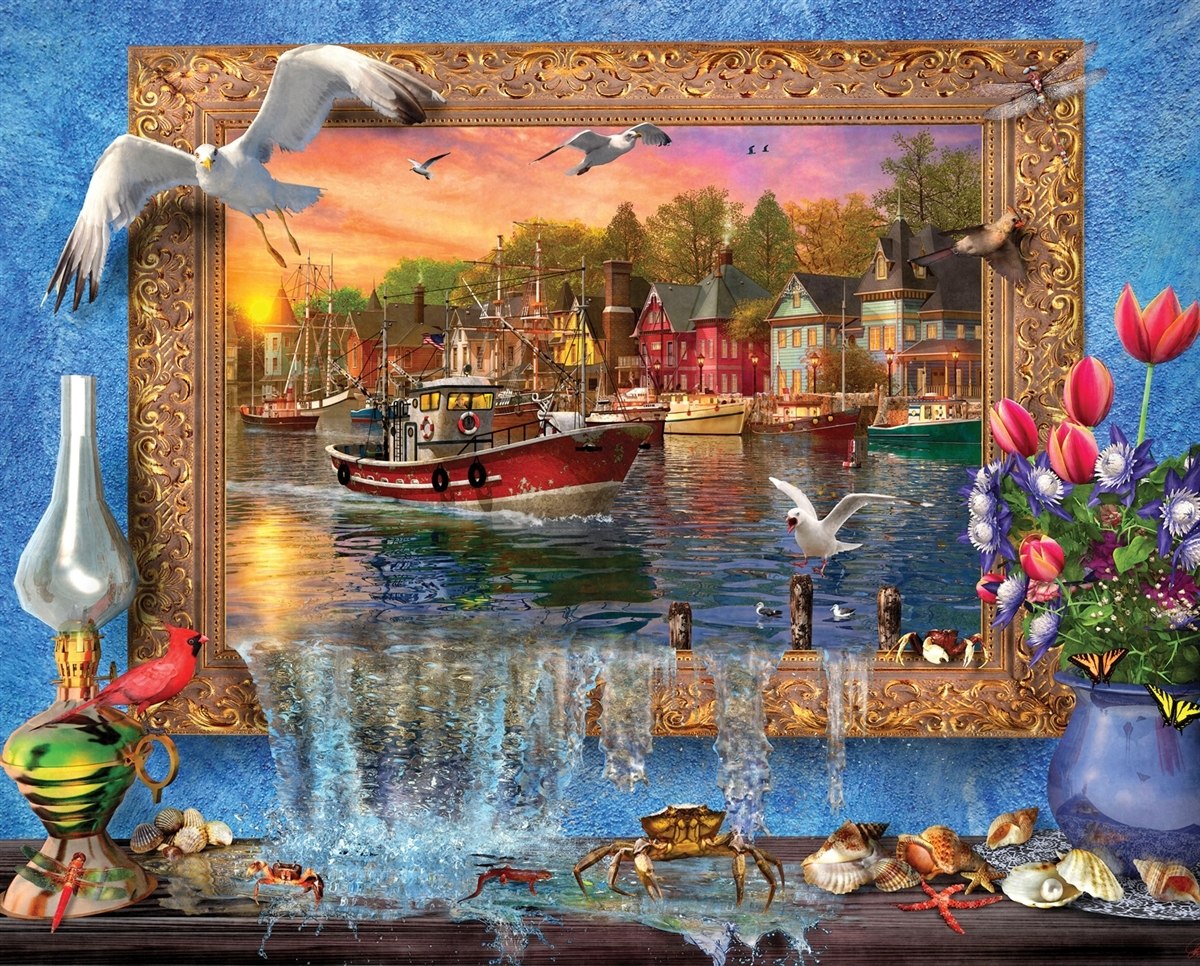 Seaside Harbor - 1000pc Jigsaw Puzzle By Springbok  			  					NEW