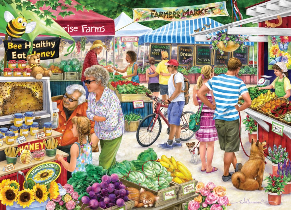 Farmer's Market - 1000pc Jigsaw Puzzle by Vermont Christmas Company  			  					NEW