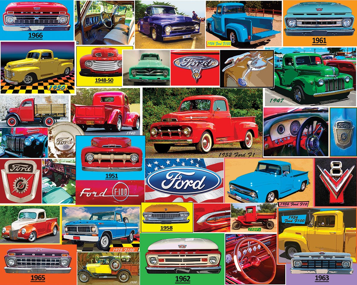 Classic Ford Pickups - 1000pc Jigsaw Puzzle By White Mountain  			  					NEW