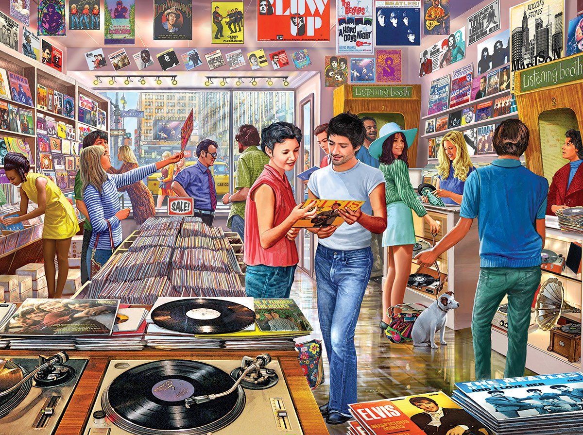 Vintage Record Store - 1000pc Jigsaw Puzzle By White Mountain  			  					NEW