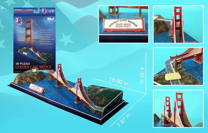 Golden Gate Bridge - 20pc 3D Jigsaw Puzzle by Daron