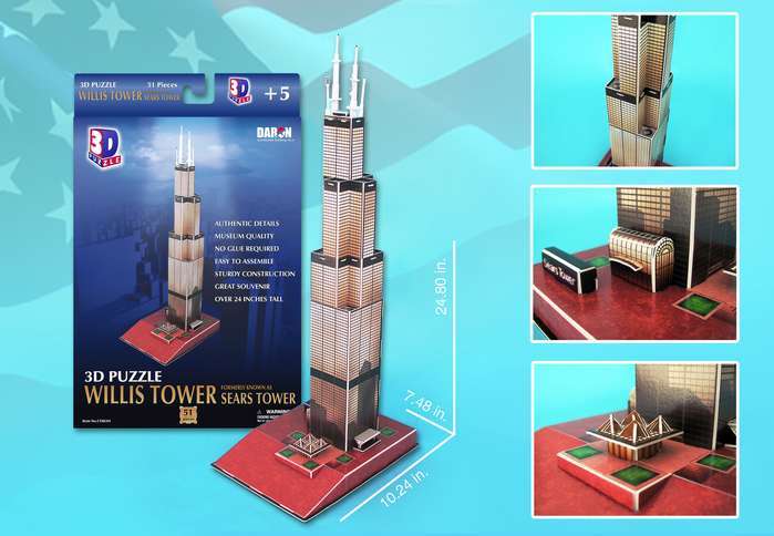 Willis Tower (aka Sears Tower) - 51pc 3D Jigsaw Puzzle by Daron