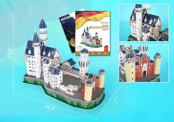 Neuschwanstein Castle - 98pc 3D Jigsaw Puzzle by Daron