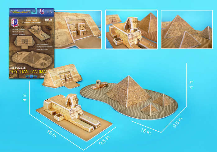 3 Egyptian Landmarks - 38pc 3D Jigsaw Puzzle by Daron