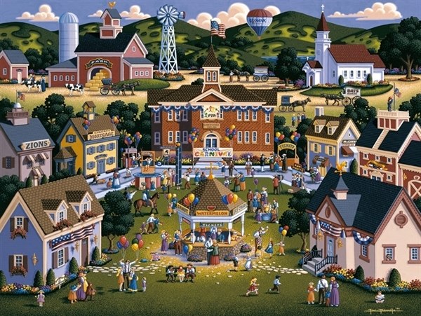 School Carnival - 500pc Jigsaw Puzzle by Dowdle