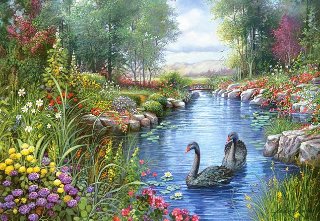 Black Swans - 1500pc Jigsaw Puzzle by Castorland