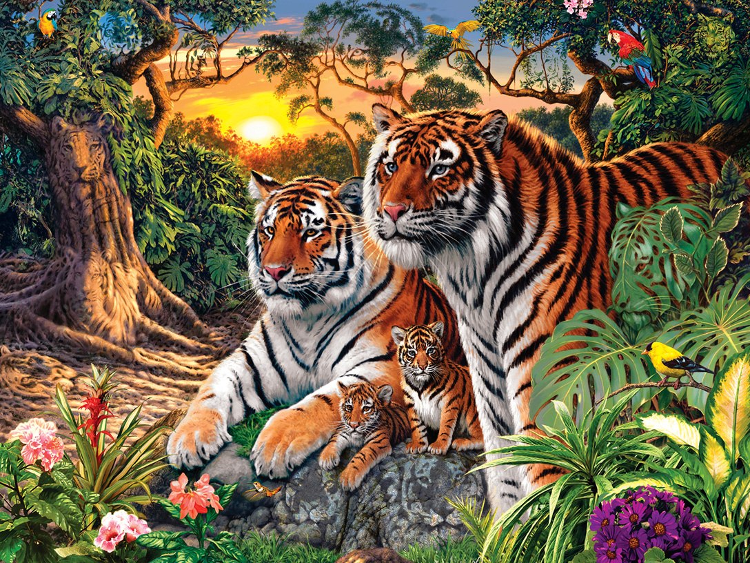Hidden Images: Jungle Pride - 550pc Glow in the Dark Jigsaw Puzzle by Masterpieces
