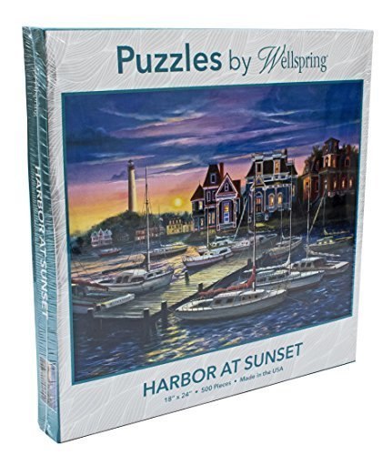 Harbor at Sunset - 500pc Jigsaw Puzzle by Wellspring  			  					NEW - image 1