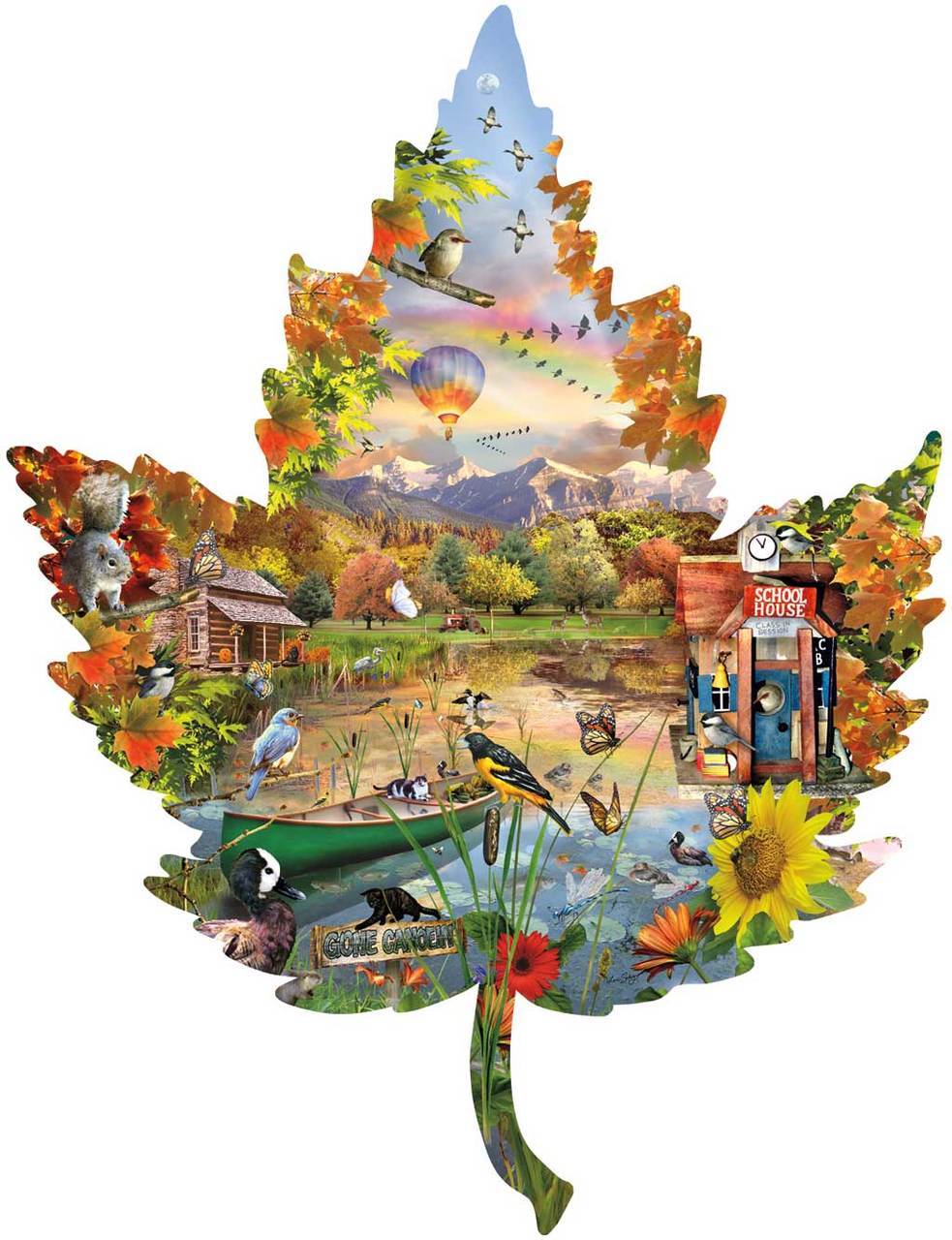 Autumn Shoreline - 1000pc Shaped Jigsaw Puzzle By Sunsout