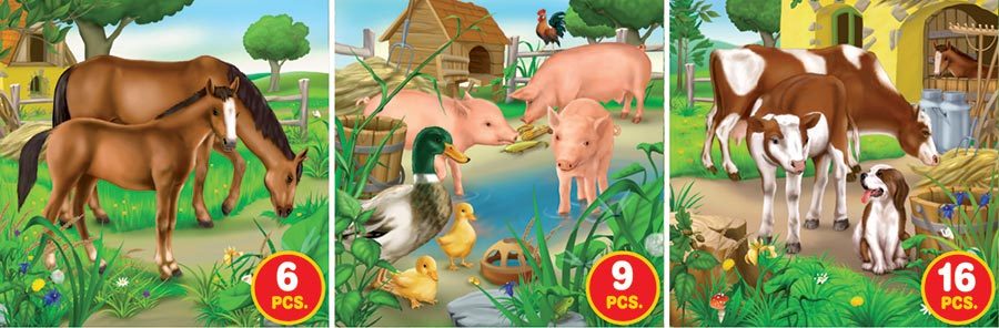 Farm Life, Series 2 - 6pc, 9pc, 16pc Jigsaw Puzzle by D-Toys