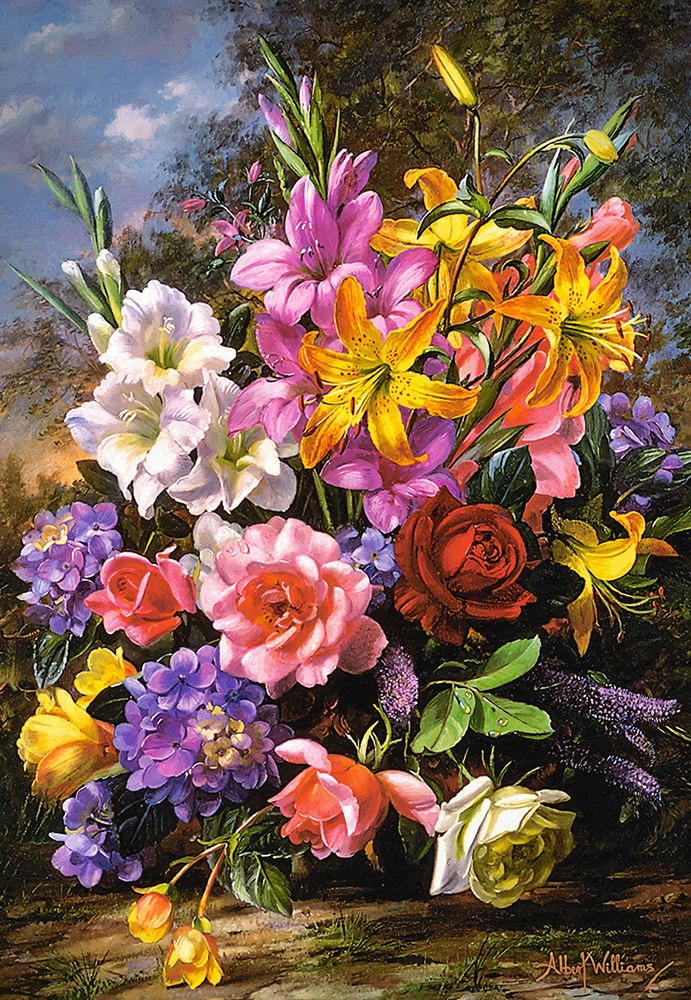 A Vase of Flowers - 1000pc Jigsaw Puzzle By Castorland