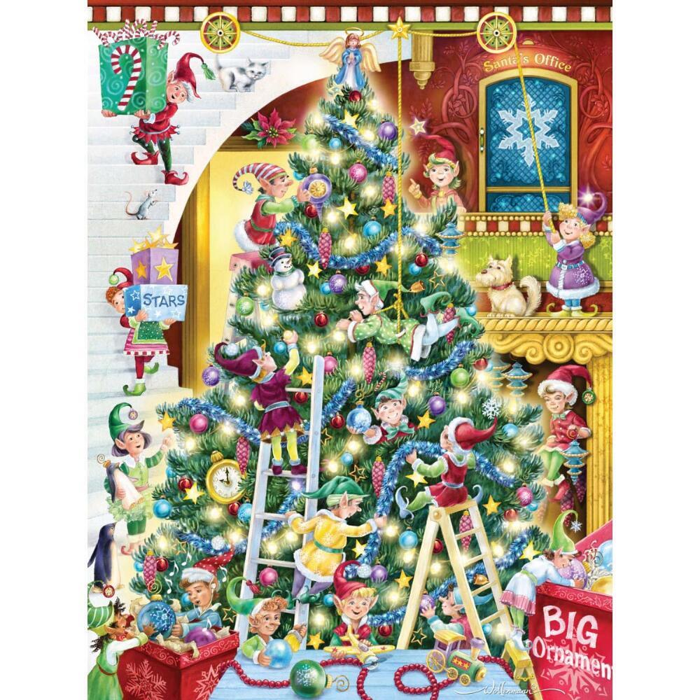 Trimming the Tree - 550pc Jigsaw Puzzle by Vermont Christmas Company
