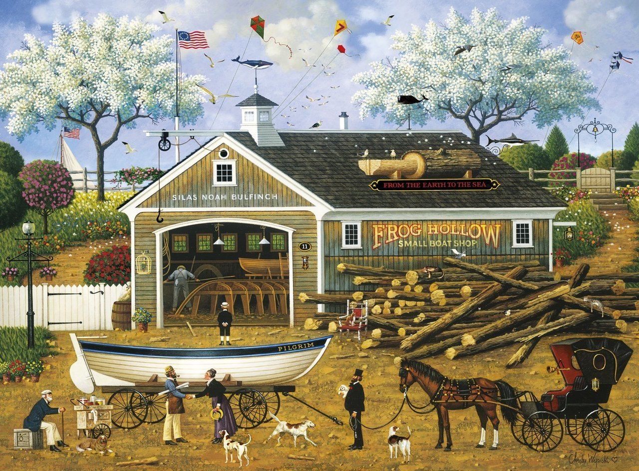 Charles Wysocki: Dahlia Makes a Dory Deal - 1000pc Jigsaw Puzzle By Buffalo Games  			  					NEW