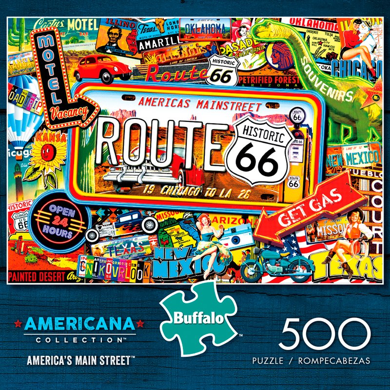 America's Main Street - 500PC Jigsaw Puzzle By Buffalo Games  			  					NEW - image 1